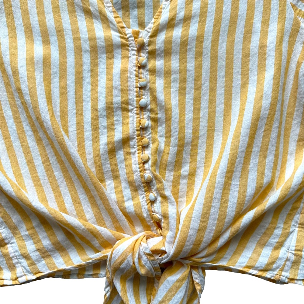 Madewell Shirt Womens Medium Agency Tie Front Top - Picture 4 of 7